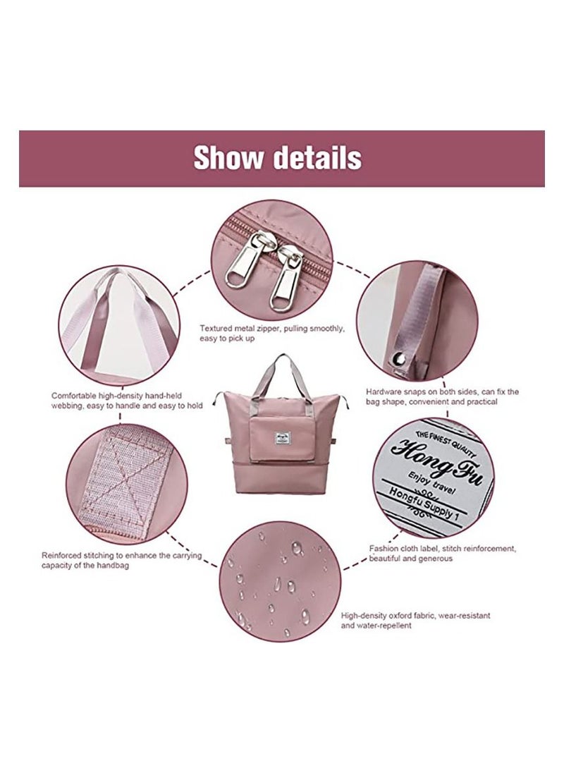 Generic - Foldable Duffel Bag, Portable Expandable Travel Bag, Waterproof Lightweight Travel Luggage Bag for Sports, Gym & Vacation. (Pink) - Image 1