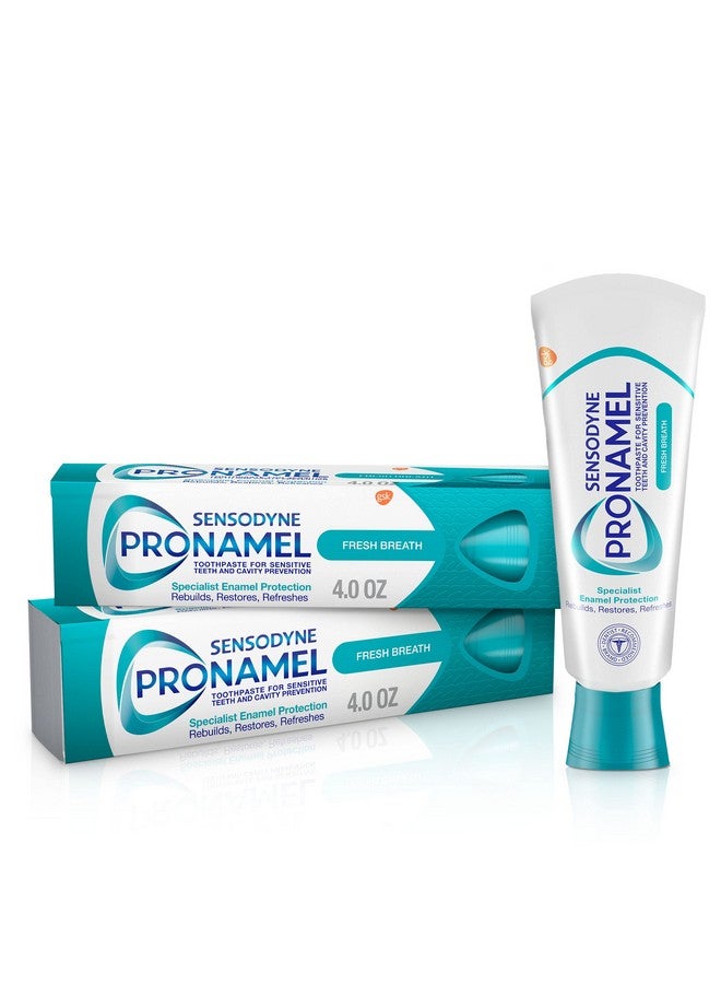 Sensodyne Pronamel Fresh Breath Enamel Toothpaste for Sensitive Teeth, to Reharden and Strengthen Enamel, Fresh Wave - 4 Ounces (Pack of 2) - Image 1