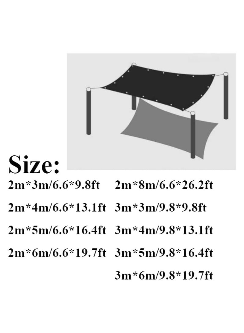RATSAW Shade Sail Outdoor Sunshade Net With Locking Ring 90% Shading Rate Garden Cloth Durable Cooling Sunshade for Camping, Courtyard, UV Protection, Privacy 3×5m/9′10″×16′5″  - Image 2