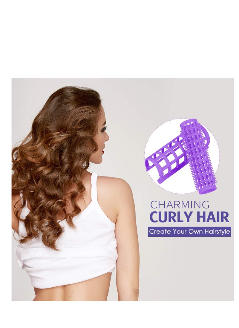 Excefore - Hair Roller, 24 Pcs Small Size Plastic Hair Rollers, Hair Curlers with Steel Pintail Comb, Self Grip Rollers,  for Short Hair Long No Heat Hair Curlers Hair Hairdressing Styling Tools - Image 1