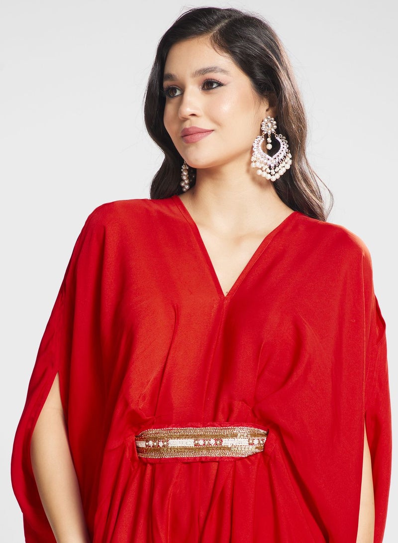 The Arab Crab Embroidered V-Neck Dress - Image 3