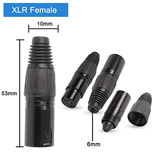XMSJSIY 4 Pin XLR Female Plugs Connectors, 4 Pin XLR-F Plug Audio Mic Microphone Connector,XLR Cable Ends Replacement F-Plug Audio Socket-4PCS - Image 2