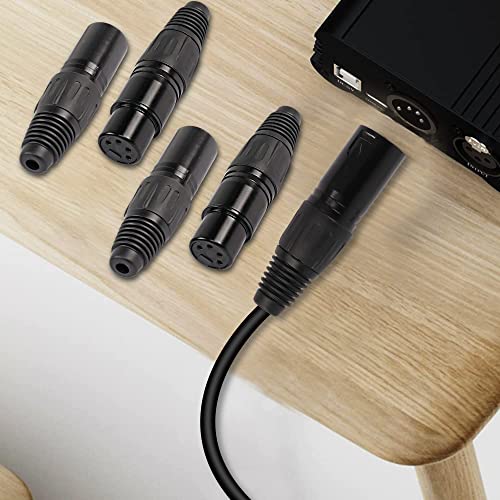 XMSJSIY 4 Pin XLR Female Plugs Connectors, 4 Pin XLR-F Plug Audio Mic Microphone Connector,XLR Cable Ends Replacement F-Plug Audio Socket-4PCS - Image 5