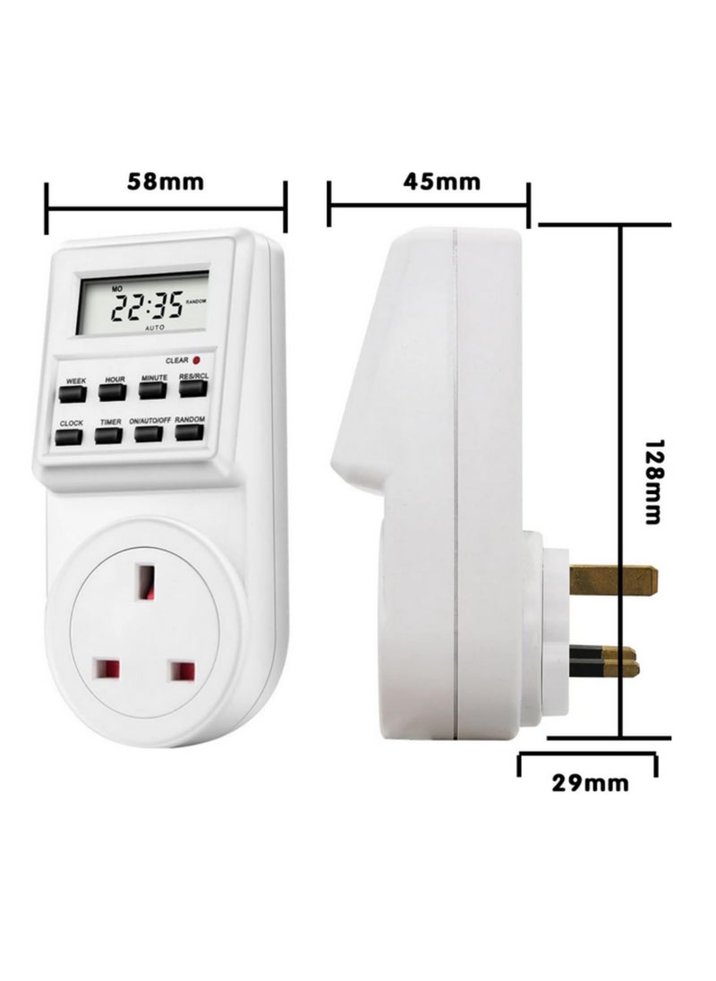 Generic UK Plug Digital Weekly Programmable Timer Switch Electrical Socket Outlet with LCD Display 230V/110V AC 24 Hour 7Day Power Timer Countdown for Home Office Appliances  - Image 2