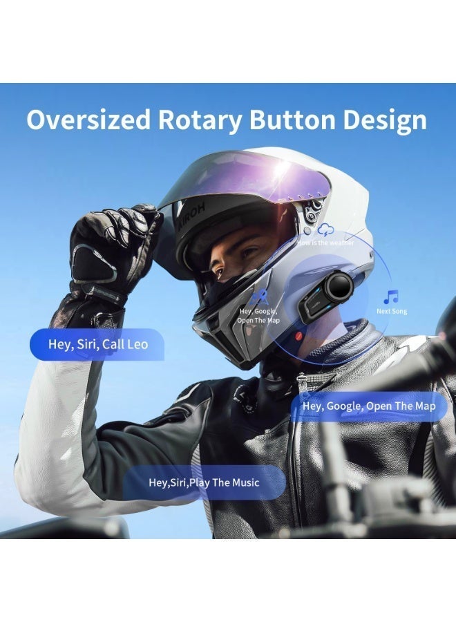 fodsports FX7 10-Rider Mesh Motorcycle Bluetooth Headset with Music Share, Smart APP Control, Dual Chips V5.4 Helmet Communication System with Audio Multitasking & FM, 3 Intercom & EQ Music Modes - Image 5