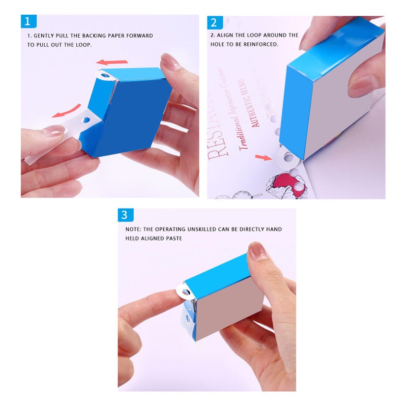 White PVC Hole Punch Reinforcement Labels 4 Boxes for Office and DIY Projects - Image 3