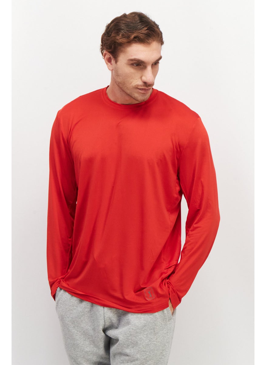 Men Sportswear Fit Crew Neck Long Sleeves Solid Shirt, Red - pzsku/Z480F6457565C68109107Z/45/_/1732780741/0d61d0c2-e637-4ab0-b1f6-75ff128c17d0