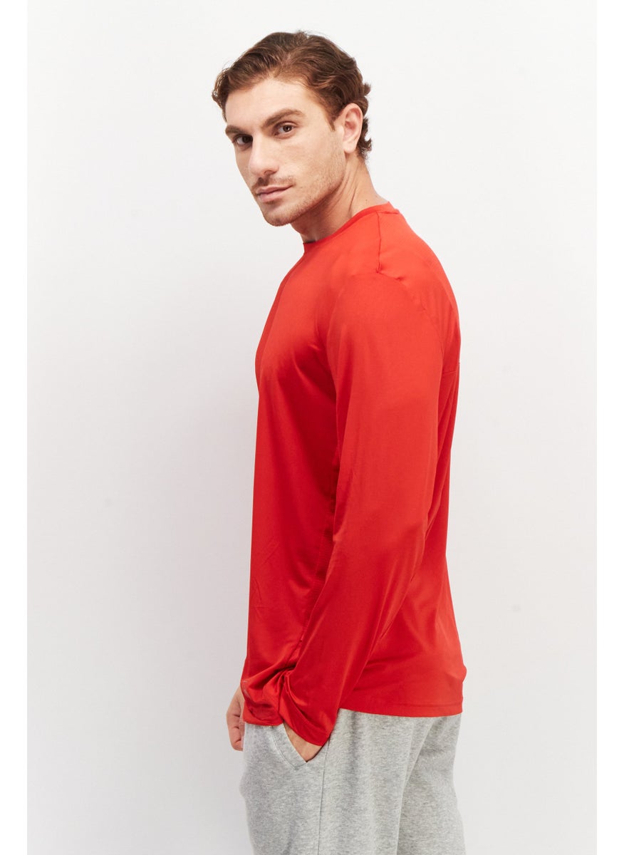 Men Sportswear Fit Crew Neck Long Sleeves Solid Shirt, Red - pzsku/Z480F6457565C68109107Z/45/_/1732780775/704f2569-a1ef-4c9b-a9e9-540296e8d0f8