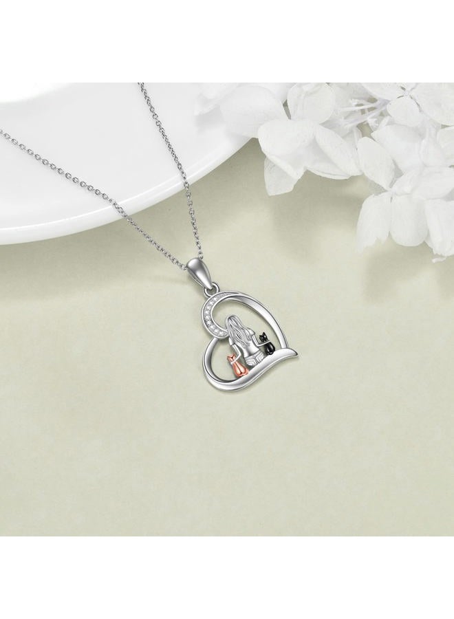 YFN Cat Necklace Sterling Silver Jewelry for Women, Cat Jewelry Gifts for Cat Lovers  - Image 4