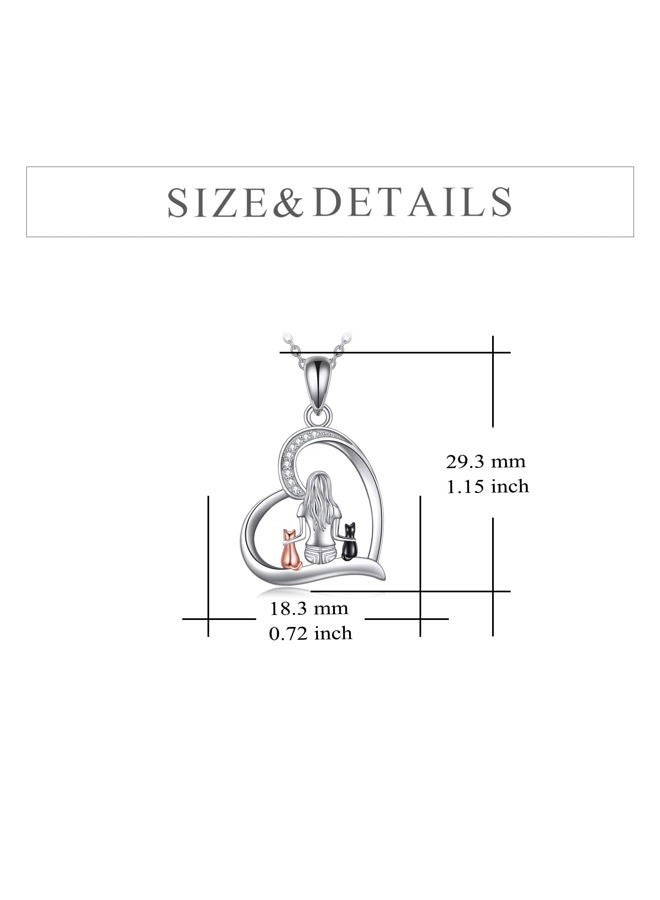 YFN Cat Necklace Sterling Silver Jewelry for Women, Cat Jewelry Gifts for Cat Lovers  - Image 5