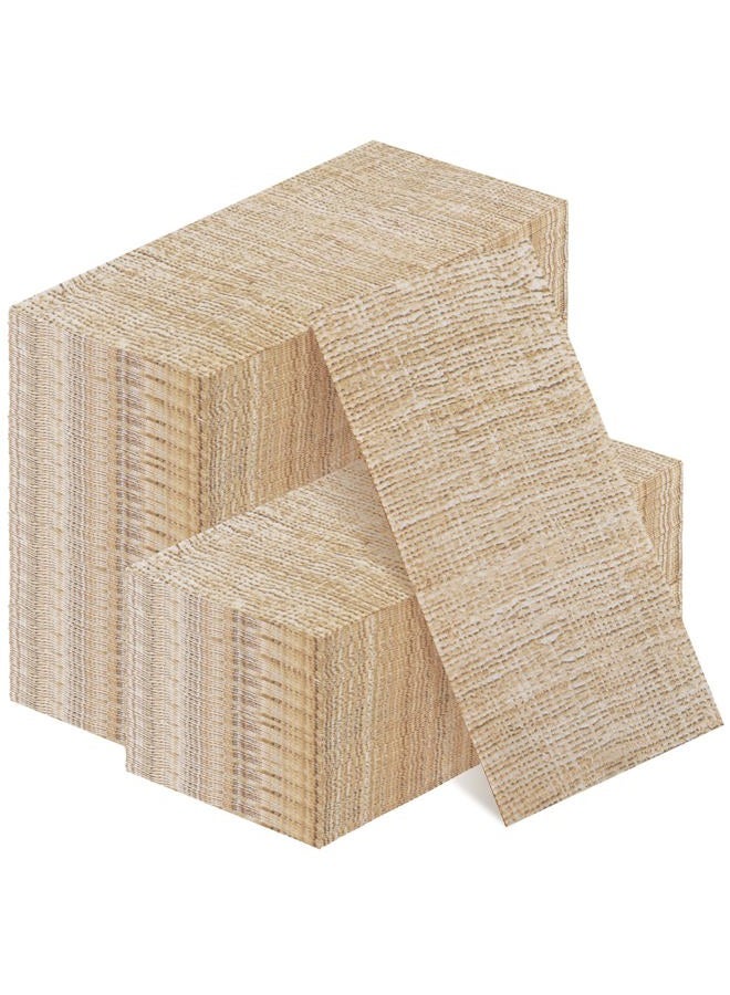 Glenmal 100 Pack 2 Ply Burlap Paper Napkins Disposable Dinner Napkin Rustic Natural Brown Hand Napkin Towel for Vintage Country Tan Picnic Bathroom Farmhouse Kitchen Wedding Birthday Party, 15.75 x 12.99 Inch - Image 1