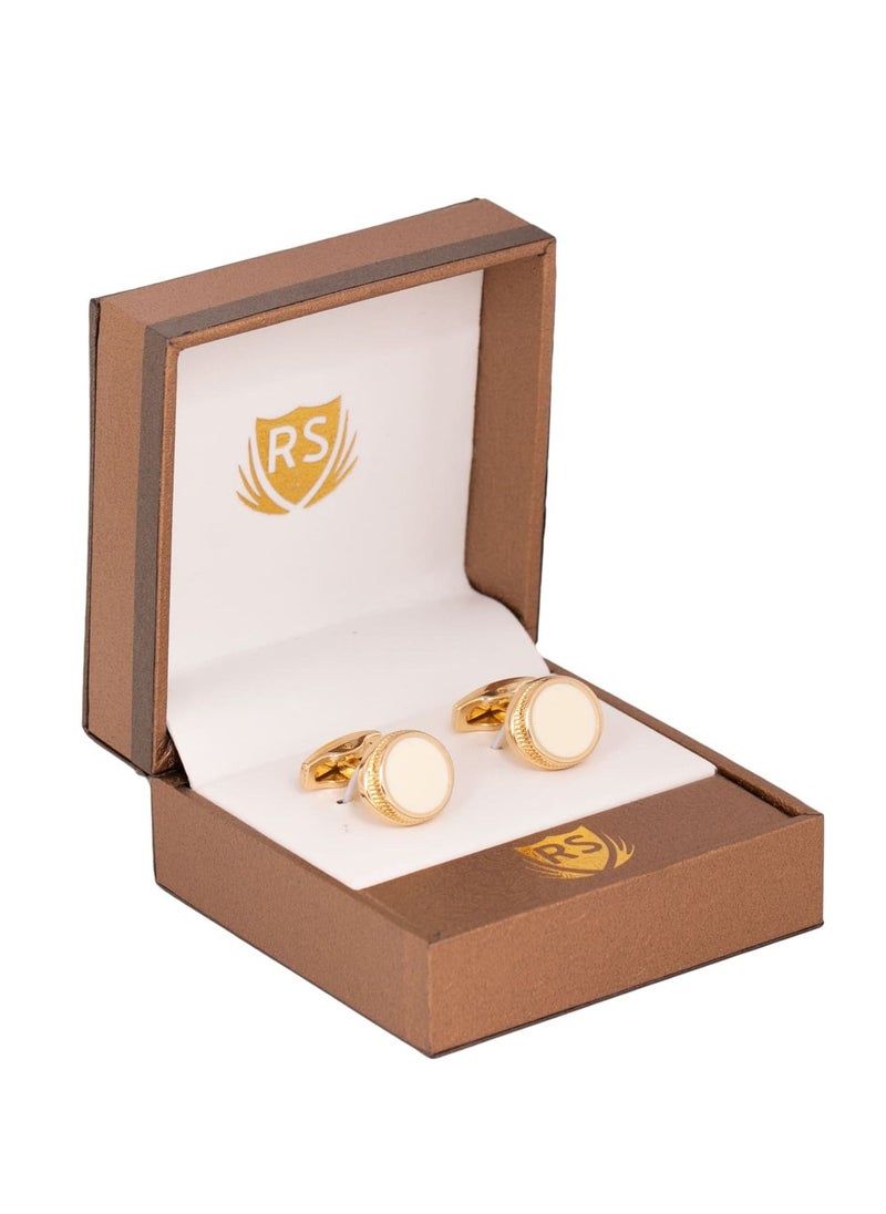 RS - Formal White Gold Cufflink - Image 1