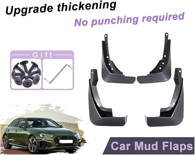 ABS Mudguard Compatible With Audi A4 B9 8W 2016 2024 Splash Guards Mud Flap - Image 2