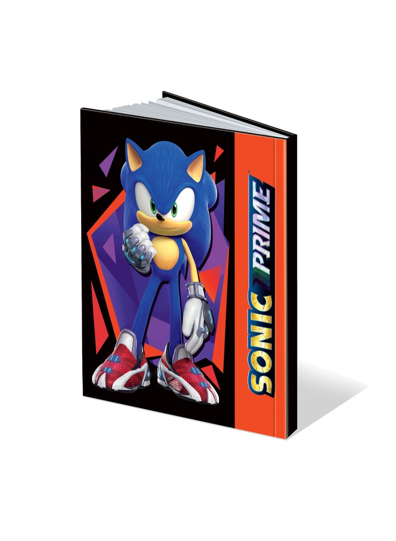 Sonic The Hedgehog: Sonic Prime Hard Cover Note Book 100 Sht - Arabic Ruling (16X22)
