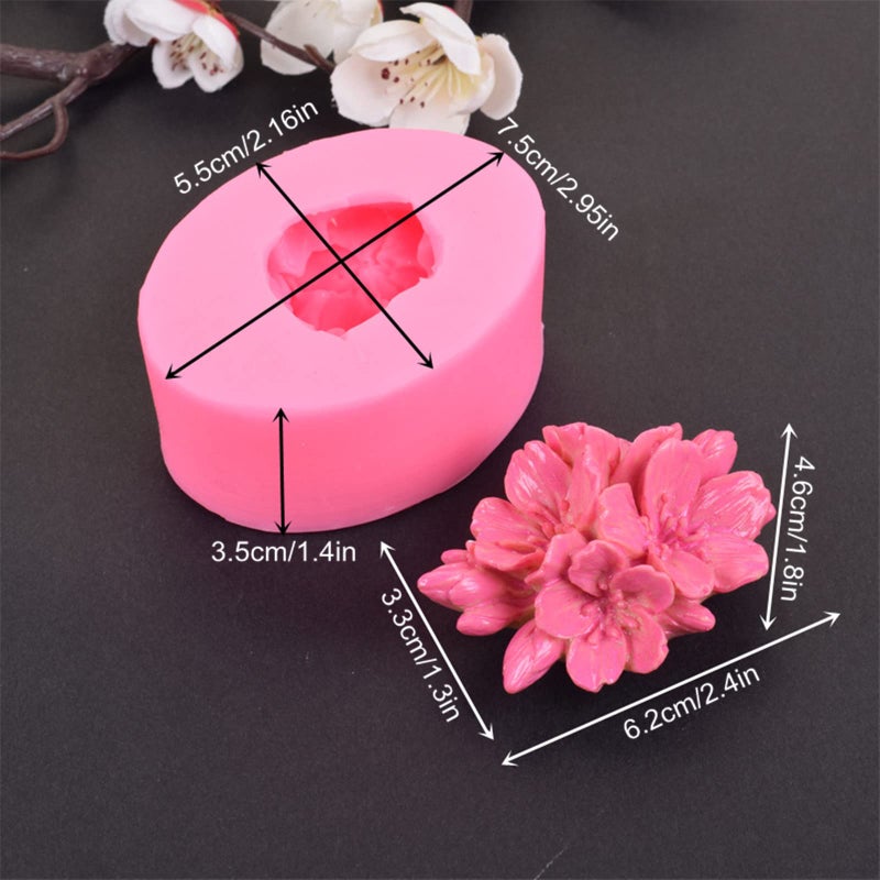Anktily Plum Bossom Flower Silicone Soap Mold Candle Mold Fondant Chocolate Candy Cake Decorating Mould Resin Clay Baking Pastry Tools - Image 2