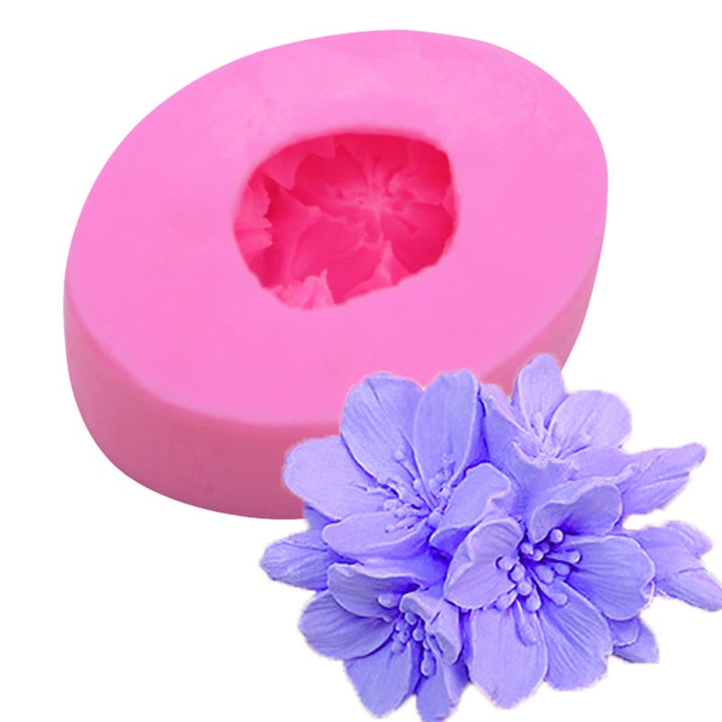 Anktily Plum Bossom Flower Silicone Soap Mold Candle Mold Fondant Chocolate Candy Cake Decorating Mould Resin Clay Baking Pastry Tools - Image 1