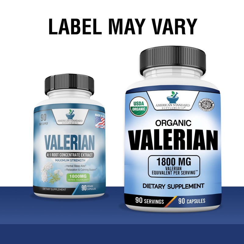 American Standard Supplements Organic Valerian 1800mg Per Serving – Vegan, Gluten Free, Non-GMO, 90 Capsules, 90 Servings - Image 2
