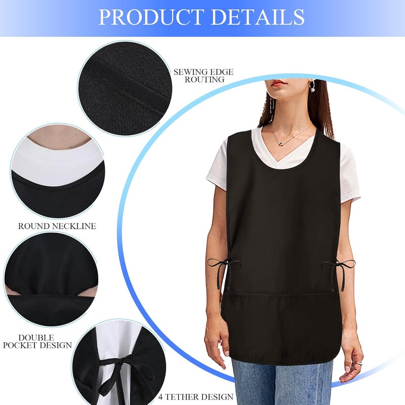 RRBXIA Store Smock Apron Cobbler Apron with Side Ties and 2 Deep Pockets Unisex Apron for work kitchen - Image 2