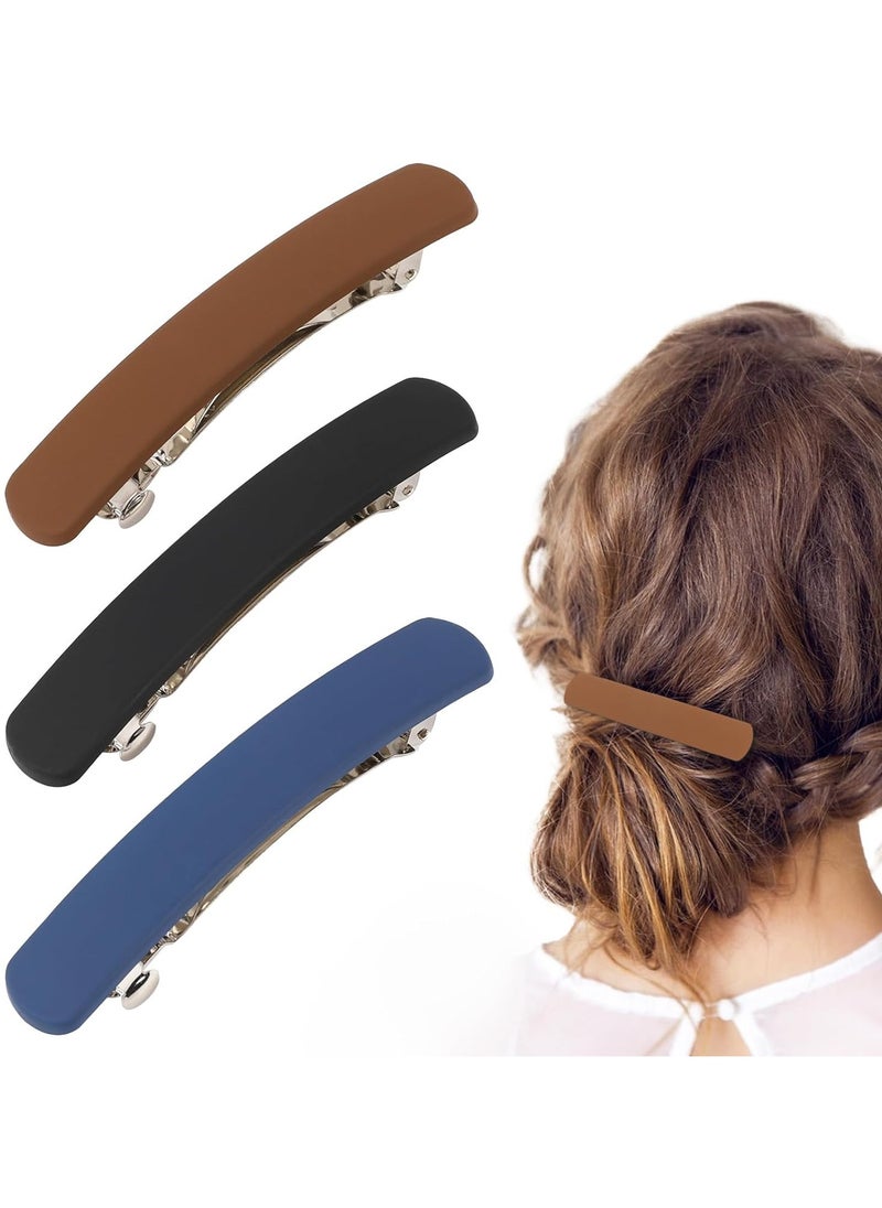Goolsky Hair Barrettes for Women, 3PCS Flat Barrettes for Women, Matte Barrettes, Hair Clips, French Hair Barrette Clip for Women Girls, Strong Hold Hair Clips, Hair Accessories, 3 Colors  - Image 1