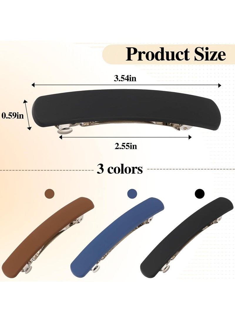 Goolsky Hair Barrettes for Women, 3PCS Flat Barrettes for Women, Matte Barrettes, Hair Clips, French Hair Barrette Clip for Women Girls, Strong Hold Hair Clips, Hair Accessories, 3 Colors  - Image 3