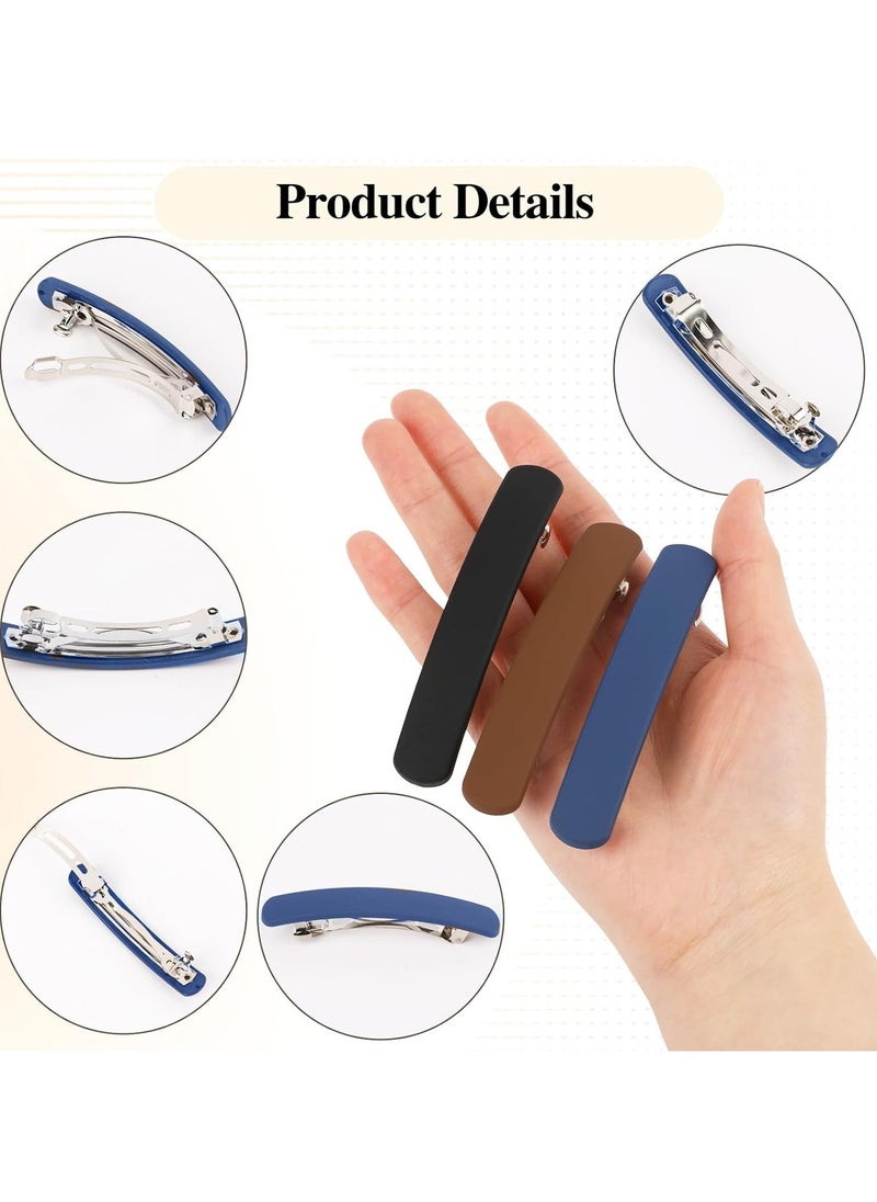 Goolsky Hair Barrettes for Women, 3PCS Flat Barrettes for Women, Matte Barrettes, Hair Clips, French Hair Barrette Clip for Women Girls, Strong Hold Hair Clips, Hair Accessories, 3 Colors  - Image 4