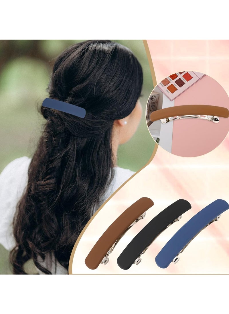Goolsky Hair Barrettes for Women, 3PCS Flat Barrettes for Women, Matte Barrettes, Hair Clips, French Hair Barrette Clip for Women Girls, Strong Hold Hair Clips, Hair Accessories, 3 Colors  - Image 5
