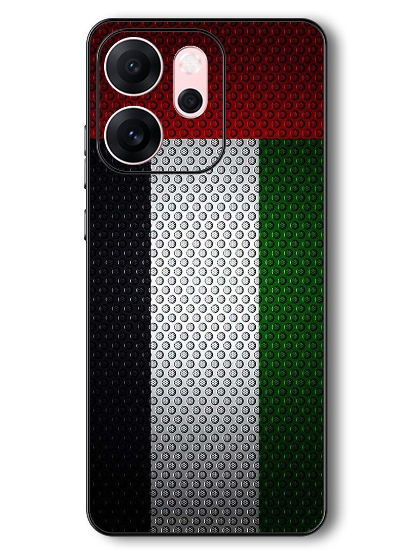 Theodor Case Compatible with Oppo Reno 14 F 6.57 Inch Protection Shockproof Bumper Cover UAE Flag - Image 1