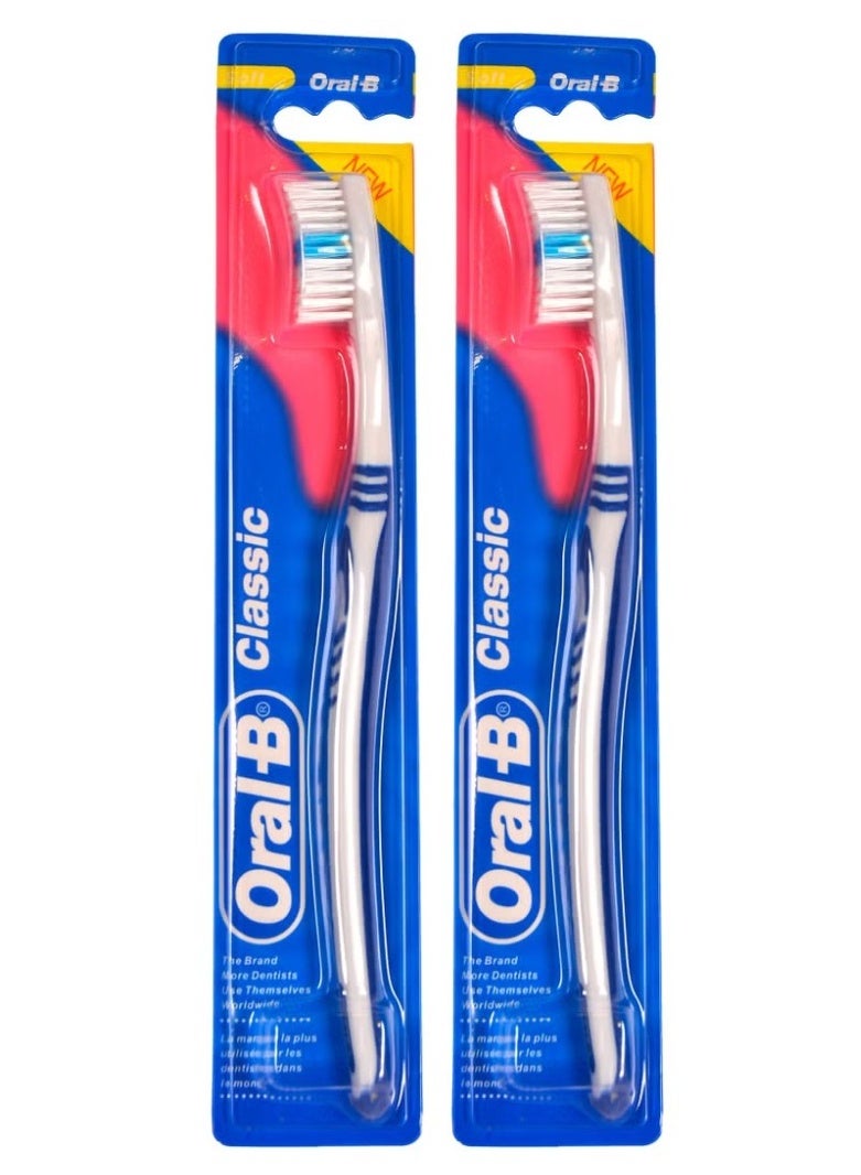 Oral-B 2Pcs Oral-B Classic Soft Toothbrush Multicolor - Image 1