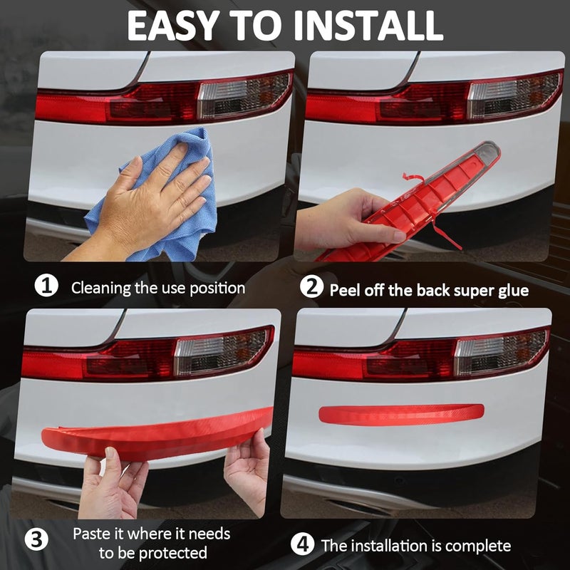 BokWin 4-Packs Black Anti-Collision Patch Bumper Guard Strip Anti-Scratch Bumper Protector Trim Universal for Cars SUV Pickup Truck Wide range compatible material - Image 4