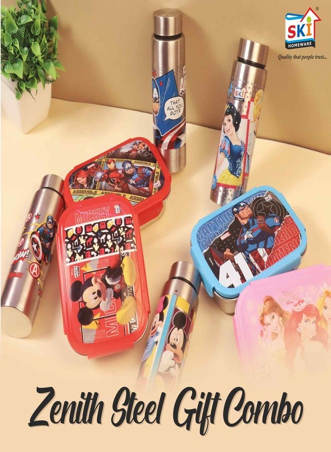 SKi Homeware Steel Lunch Box (600 ML) & Steel Slim Bottle (400 ML) Combo/Gift Set- PAW Patrol - Image 2