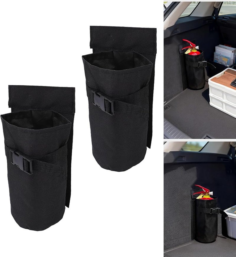 Bewinner Car Fire Extinguisher Bag Durable Trunk Holder for Compact Vehicle Organization, Emergency Access for Travel Safety, 600D Oxford Cloth Material Black 2PCS for Car Owners - Image 3