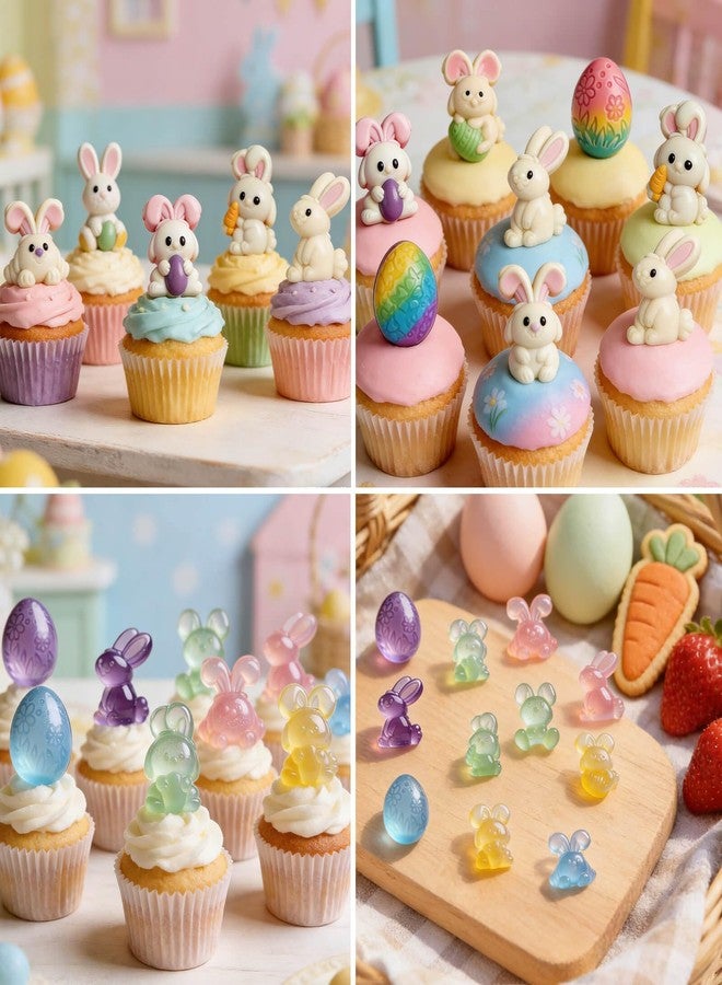 Wavlakth 2-Pack Easter Bunny Silicone Molds, Bunny Egg Silicone Chocolate Candy Baking Molds for Spring Easter Party Favors & Craft Gifts DIY Chocolate Candy Gummy Jelly Ice Tray Fondant Resin Soap Cake Decor - Image 4