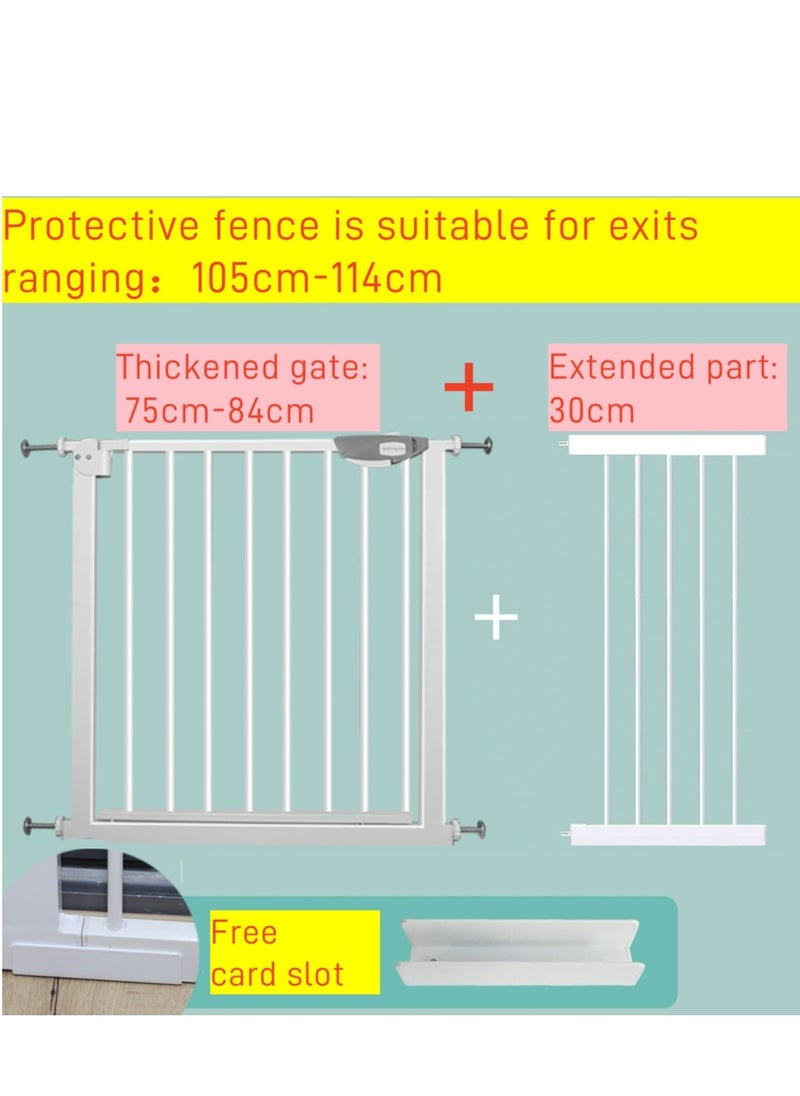 Generic Auto Close Safety Baby Gate, Extra Wide Child Fence Gate 75-84cm + 30cm Extension Kit Maximum Suitable For 114cm, Baby Fence Barrier Dog Gate Baby Gates for Stairs and Doorways, Easy Install (Gate + 30cm Extension Kit)  - Image 2