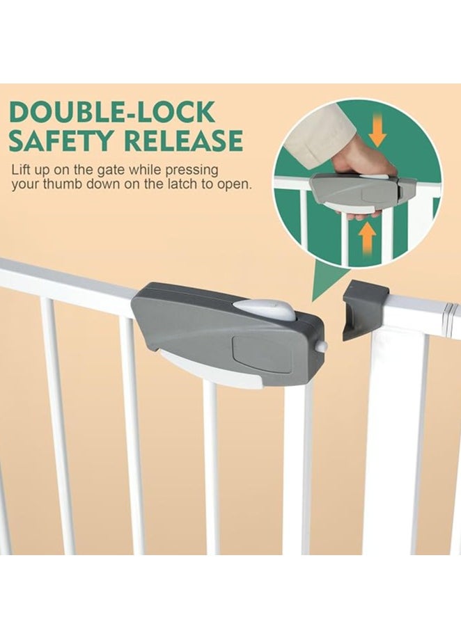 Generic Auto Close Safety Baby Gate, Extra Wide Child Fence Gate 75-84cm + 30cm Extension Kit Maximum Suitable For 114cm, Baby Fence Barrier Dog Gate Baby Gates for Stairs and Doorways, Easy Install (Gate + 30cm Extension Kit)  - Image 3