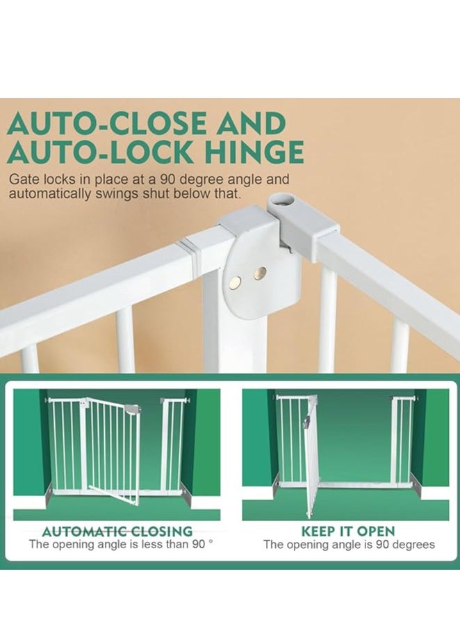 Generic Auto Close Safety Baby Gate, Extra Wide Child Fence Gate 75-84cm + 30cm Extension Kit Maximum Suitable For 114cm, Baby Fence Barrier Dog Gate Baby Gates for Stairs and Doorways, Easy Install (Gate + 30cm Extension Kit)  - Image 5