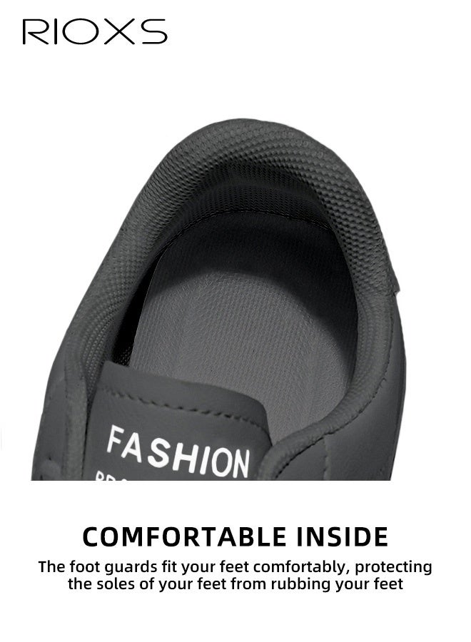 ريوكس حذاء رياضي كلاسيكي أسود للنساء، حذاء رياضي غير رسمي من الجلد، حذاء مريح ومسامي للمشي، حذاء رياضي خفيف الوزن منخفض الرقبة للنساء، حذاء ترفيهي متعدد الاستخدامات، حذاء تنس للتسوق والعمل والسفر والارتداء اليومي - Image 4