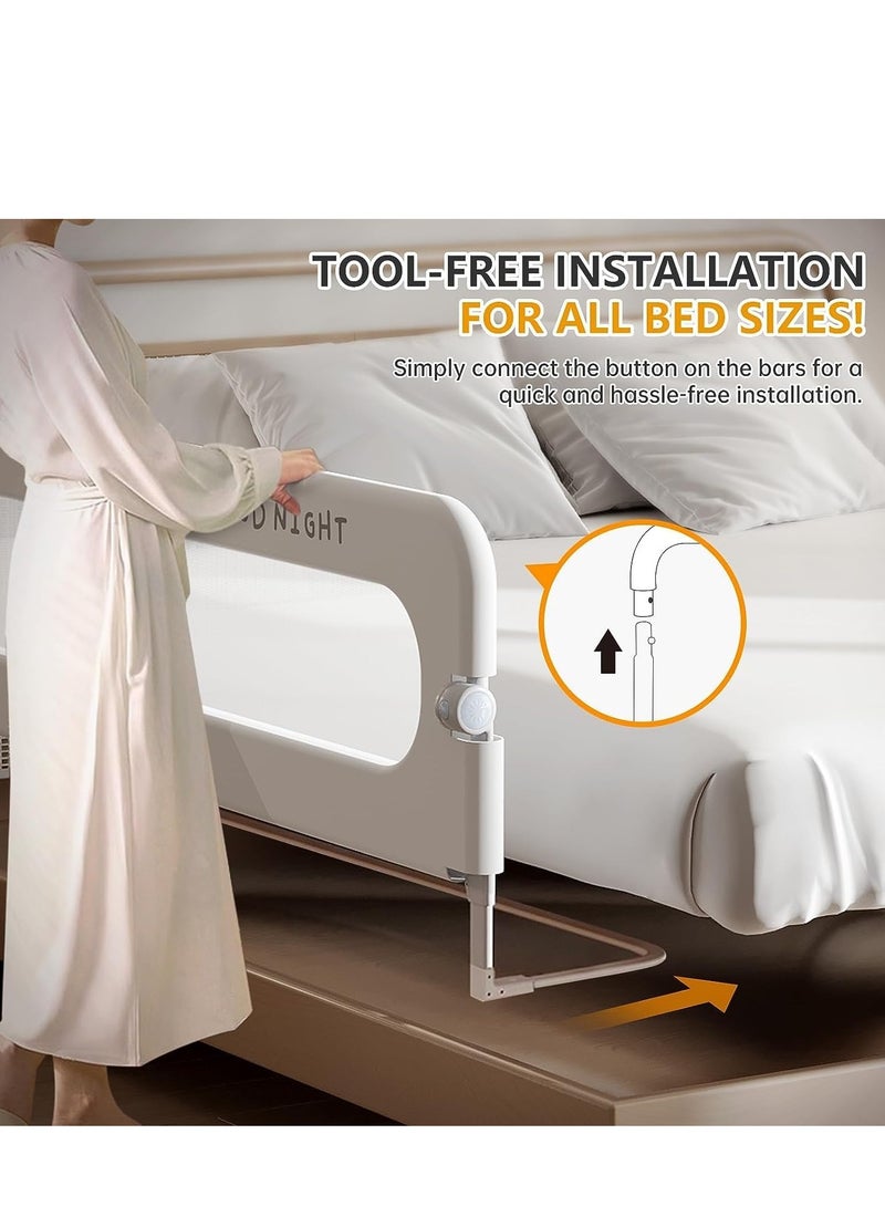 DMG TECH Toddler Bed Rails for Toddler Folding Bed Portable Crib Rails Bumper for Toddlers (180cm) - Image 3