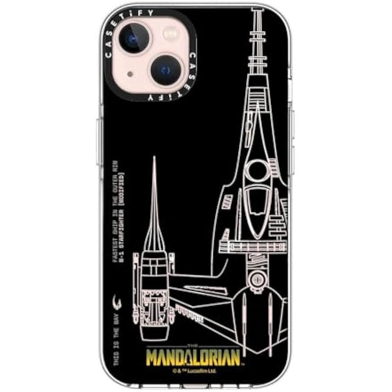 Casetify Clear iPhone 13 Case 【Mandalorian Co-Lab/Not Yellowing / 6.6ft Drop Protection/Compatible with Magsafe】 - N-1 Starfighter - Clear - Image 1