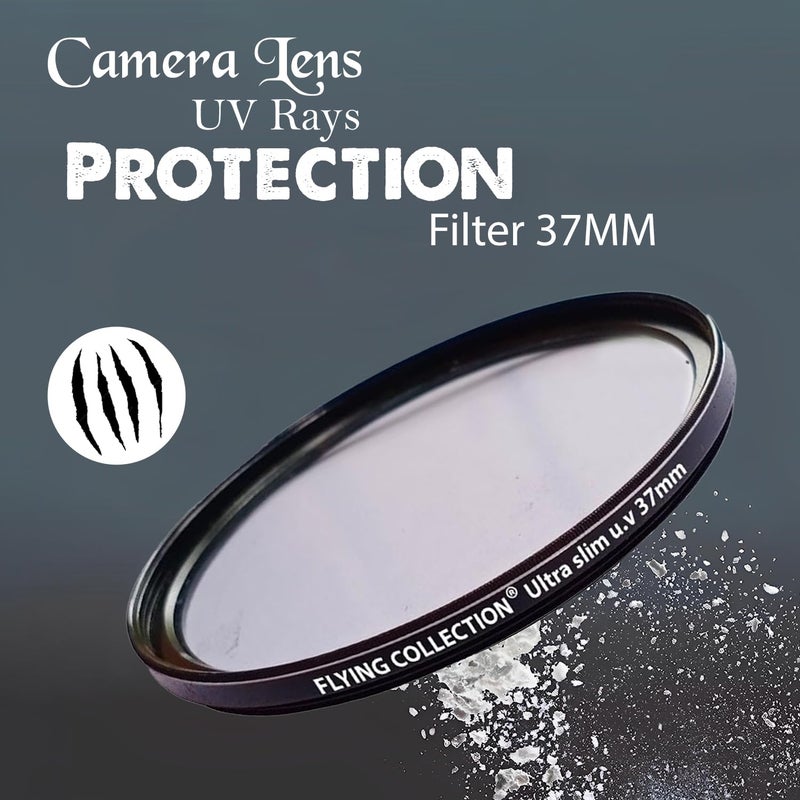 FLYING COLLECTION Camera Lens UV Rays Protection Filter 37 MM -Ultra Slim UV Filter Ring Aluminum Frame,HD/Waterproof Resistant, DSLR Camera Lens, Dust Scratches (37 MM) - Image 2