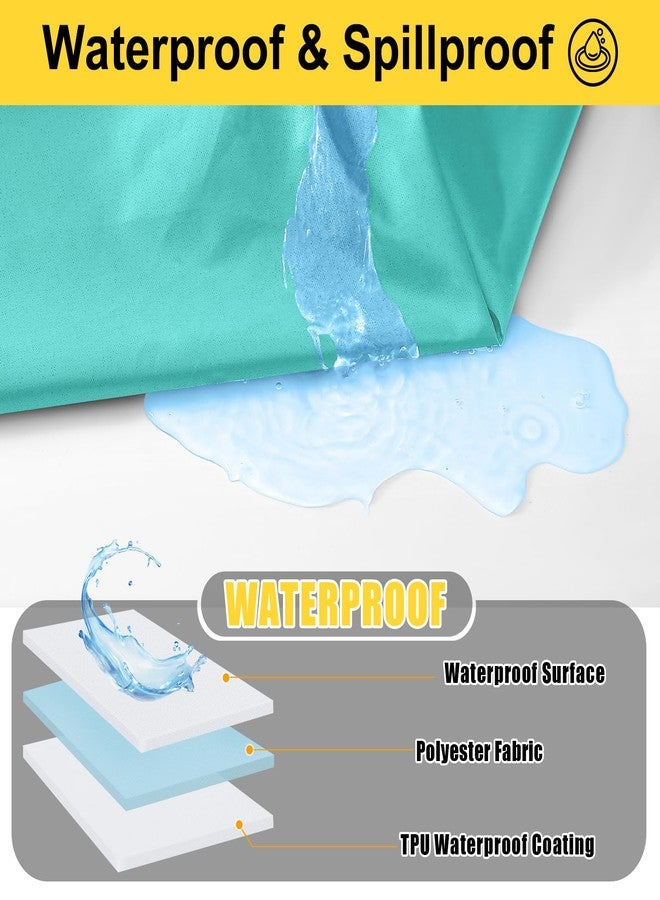 Smiry Picnic Table Cover with Bench Covers, Waterproof Elastic Fitted Polyester Tablecloths for 6 Ft Rectangle Tables, Washable Windproof Tablecloth for Camping, RV & Outdoor (Teal, 30x72 Inches) - Image 3