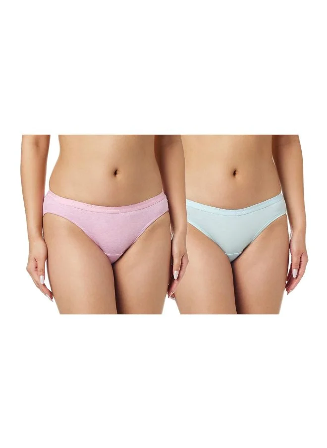 JOCKEY Jockey 1525 Women Medium Coverage Super Combed Cotton Mid Waist Bikini with Exposed Waistband and StayFresh Treatment Pack of 2