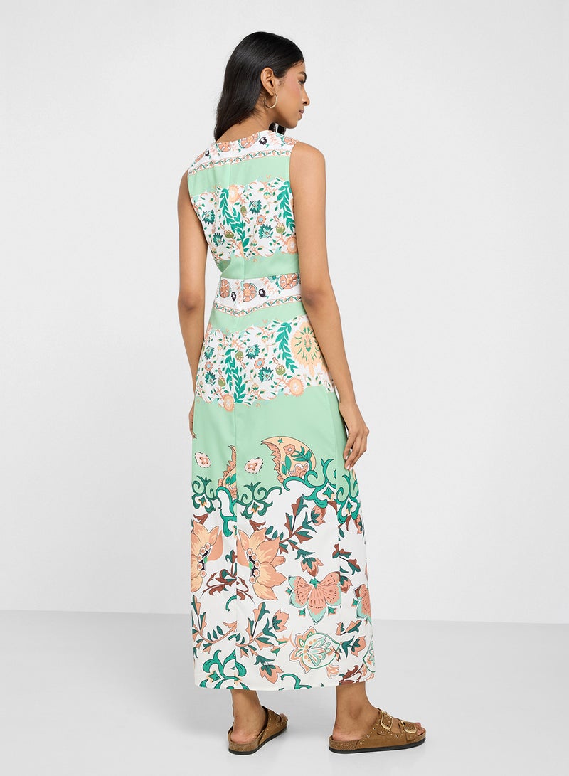Ginger Halter Neck Floral Printed Dress - Image 2