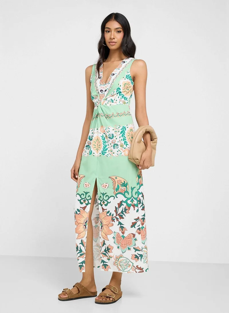 Ginger  Halter Neck Floral Printed Dress for Women | Best Price UAE