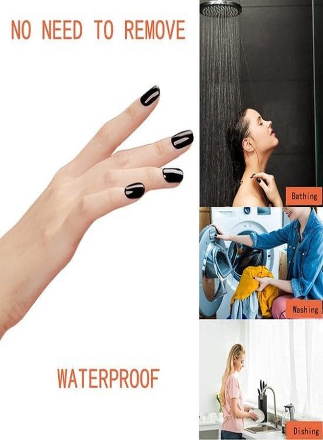 BANIRA Artifical Fake Nails With Buffer & Glue, Natural False Nails Delicate & Comfortable With Long Lasting And Waterproof For Women [Brown] (Pack Of 24) - Image 5