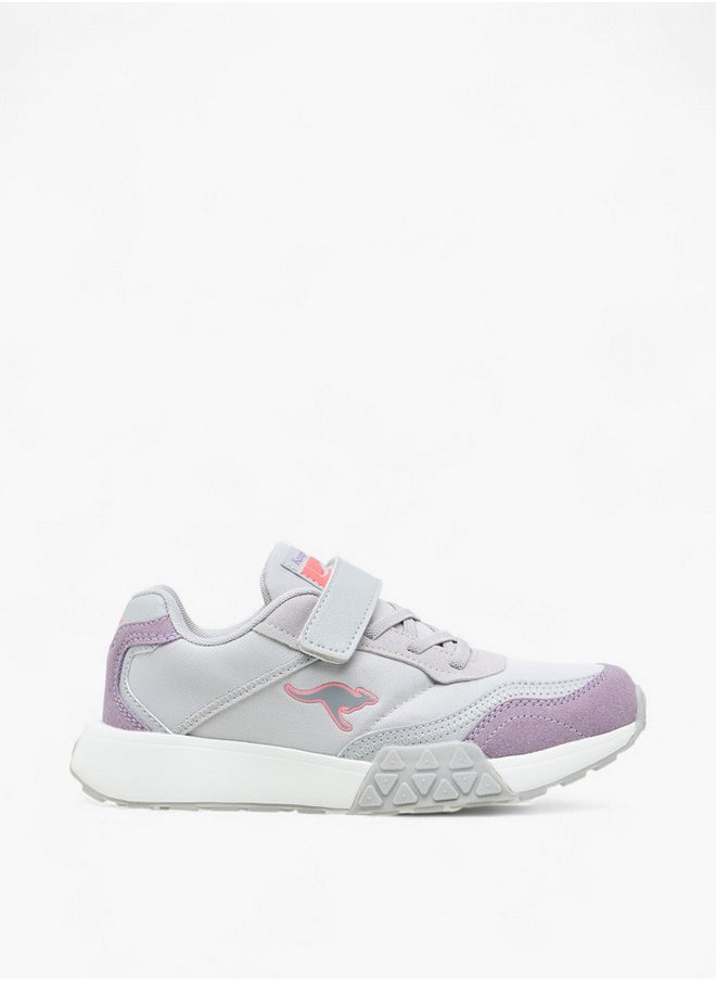 kangaROOS Girls' Colourblock Sports Shoes with Hook and Loop Closure  - Image 3