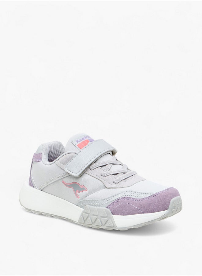 kangaROOS Girls' Colourblock Sports Shoes with Hook and Loop Closure  - Image 2
