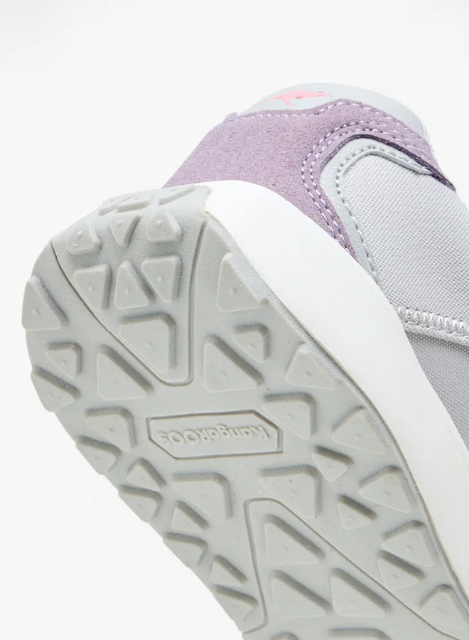 kangaROOS Girls' Colourblock Sports Shoes with Hook and Loop Closure