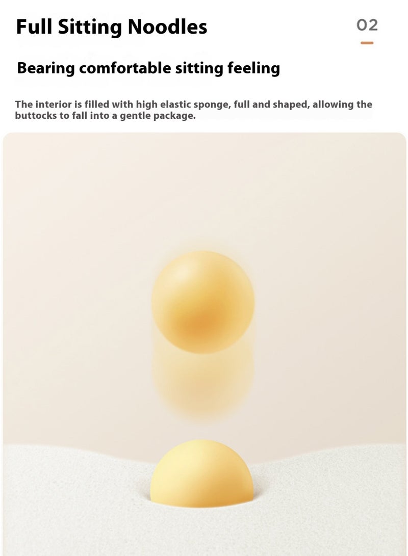 Sharpdo Ins Cream Style Dressing Stool with Backrest, 360° Rotatable 53*38*38CM - Image 3