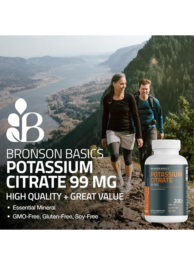 Bronson Potassium Citrate 99mg Essential Mineral Non-GMO, 200 Vegetarian Tablets - Image 2
