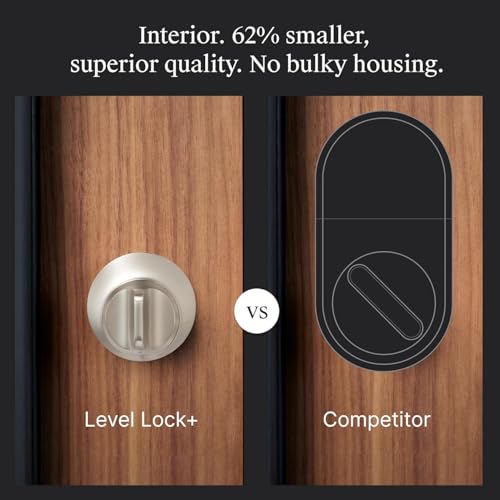 Level Lock+ WiFi Deadbolt Smart Lock - World's Smallest Smart Lock Plus Apple Home Key - Lock/Unlock Anywhere - Level App for iOS & Android - Works with Apple, Alexa, Google (Satin Nickel) - Image 3
